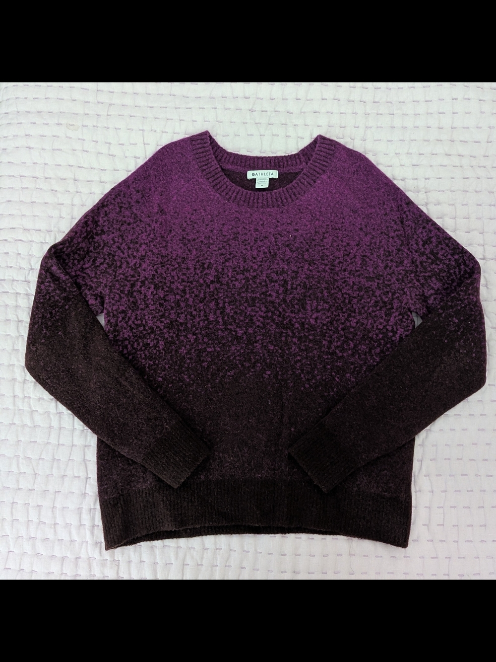 Athleta Purple to Plum Ombre Crewneck Sweater